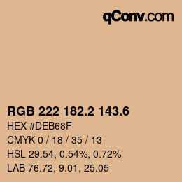 カラーコード: RGB 222 182.2 143.6 | qconv.com
