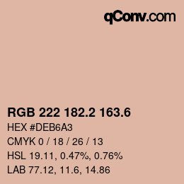 カラーコード: RGB 222 182.2 163.6 | qconv.com