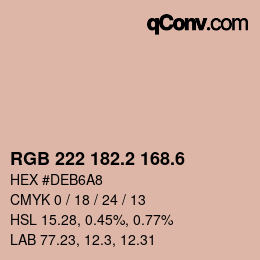 カラーコード: RGB 222 182.2 168.6 | qconv.com