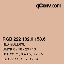 カラーコード: RGB 222 182.6 158.6 | qconv.com