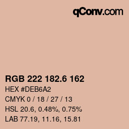 カラーコード: RGB 222 182.6 162 | qconv.com