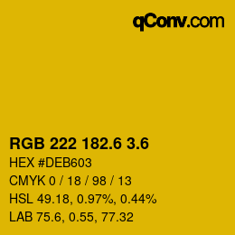 カラーコード: RGB 222 182.6 3.6 | qconv.com