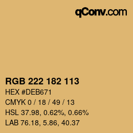 Color code: RGB 222 182 113 | qconv.com