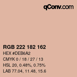 Color code: RGB 222 182 162 | qconv.com