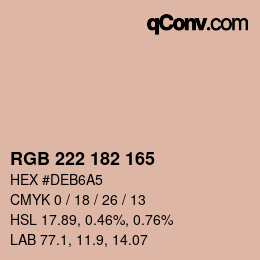 Color code: RGB 222 182 165 | qconv.com