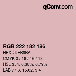 Color code: RGB 222 182 186 | qconv.com