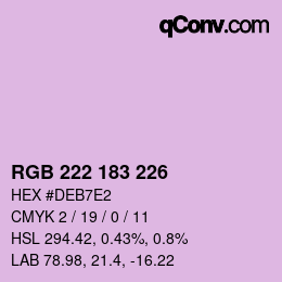 Farbcode: RGB 222 183 226 | qconv.com
