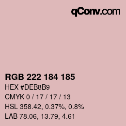颜色代码: RGB 222 184 185 | qconv.com
