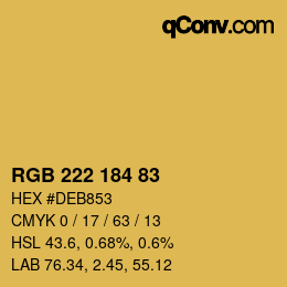 Color code: RGB 222 184 83 | qconv.com