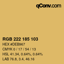 Color code: RGB 222 185 103 | qconv.com