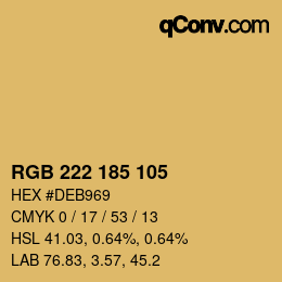 Color code: RGB 222 185 105 | qconv.com