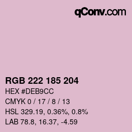 Color code: RGB 222 185 204 | qconv.com