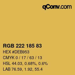 Color code: RGB 222 185 83 | qconv.com