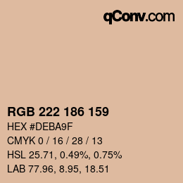 Color code: RGB 222 186 159 | qconv.com