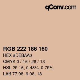 Color code: RGB 222 186 160 | qconv.com