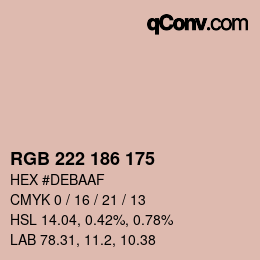 Color code: RGB 222 186 175 | qconv.com