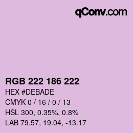 カラーコード: RGB 222 186 222 | qconv.com