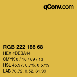 Color code: RGB 222 186 68 | qconv.com