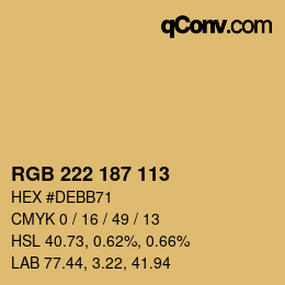 Color code: RGB 222 187 113 | qconv.com