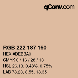 Color code: RGB 222 187 160 | qconv.com