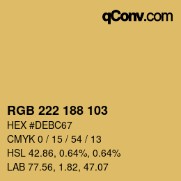 Color code: RGB 222 188 103 | qconv.com