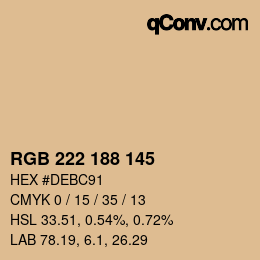 Color code: RGB 222 188 145 | qconv.com