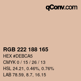 Color code: RGB 222 188 165 | qconv.com