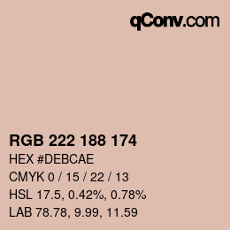 Color code: RGB 222 188 174 | qconv.com