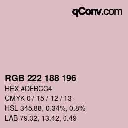 颜色代码: RGB 222 188 196 | qconv.com