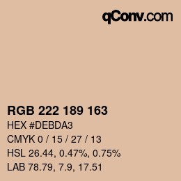 Código de color: RGB 222 189 163 | qconv.com