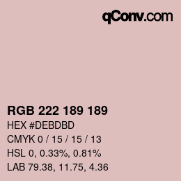 Color code: RGB 222 189 189 | qconv.com