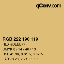 カラーコード: RGB 222 190 119 | qconv.com