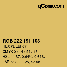 Color code: RGB 222 191 103 | qconv.com