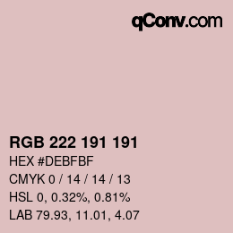 Color code: RGB 222 191 191 | qconv.com