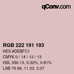 Color code: RGB 222 191 193 | qconv.com