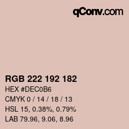 Color code: RGB 222 192 182 | qconv.com