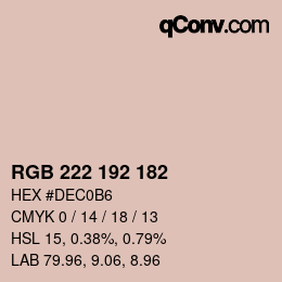 Color code: RGB 222 192 182 | qconv.com