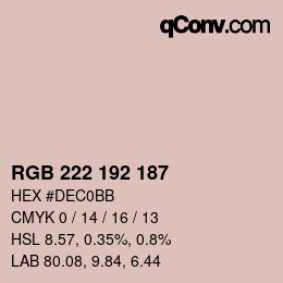 Color code: RGB 222 192 187 | qconv.com