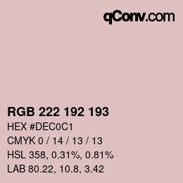Color code: RGB 222 192 193 | qconv.com