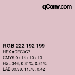 カラーコード: RGB 222 192 199 | qconv.com