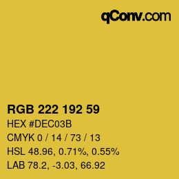 颜色代码: RGB 222 192 59 | qconv.com