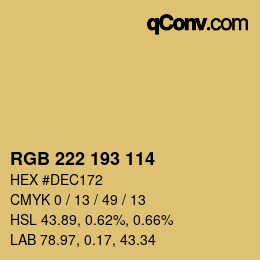 Color code: RGB 222 193 114 | qconv.com