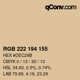 Farbcode: RGB 222 194 155 | qconv.com