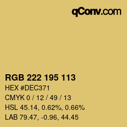 Color code: RGB 222 195 113 | qconv.com