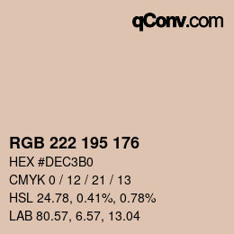 Code couleur: RGB 222 195 176 | qconv.com
