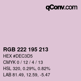 Color code: RGB 222 195 213 | qconv.com