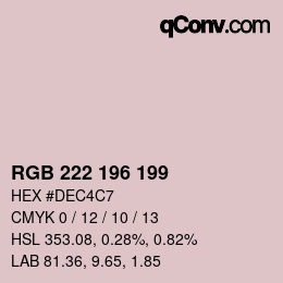 Color code: RGB 222 196 199 | qconv.com