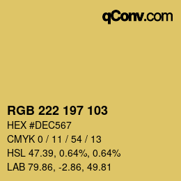 Color code: RGB 222 197 103 | qconv.com