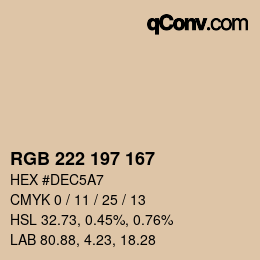Código de color: RGB 222 197 167 | qconv.com