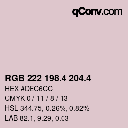 カラーコード: RGB 222 198.4 204.4 | qconv.com